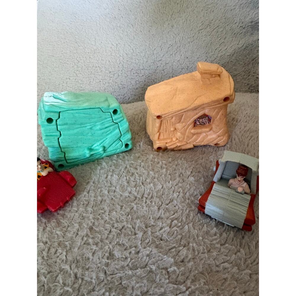 Vintage 1993 McDonalds Flinstones The Movie Fred Wilma Car House Set of 2 - Picture 6 of 8